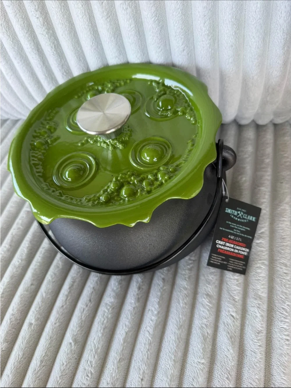 Smith & Clark viral Green Ceramic Lid Cast Iron Cauldron